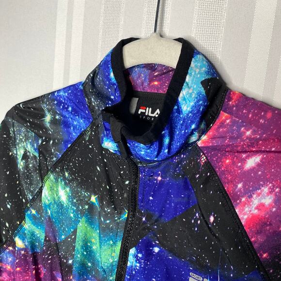 FILA Sport Long Sleeve Galaxy Mesh Zip Up Windbreaker Size Small Running Jacket - Picture 3 of 11